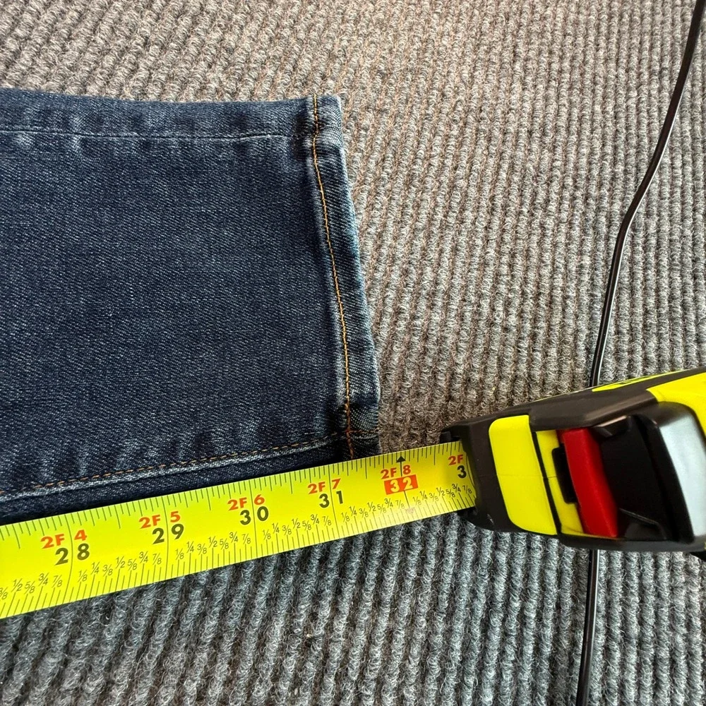 American Eagle Mens Slim Straight Distressed Jeans Blue Denim‎
